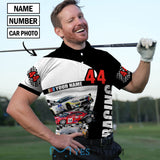 Custom Racing Photo&Name All Over Print Polo Shirt Personalized Men's Golf Shirt