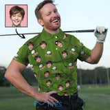 Custom Face My DAD All Over Print Black Polo Shirt Personalized Men's Golf Shirt