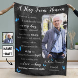 Custom Memorial Blanket with Photos for Loss of Loved One Personalized Sympathy Blanket for Loss of Dad Mom Husband Wife Friend