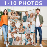 [Made in USA] Custom Blanket with Picture Personalized Photo Blanket(1-10 Photos)