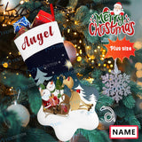 16.6in(L) Plus Size-Custom Name Socks Paw Christmas Stocking Holiday Decor Gifts