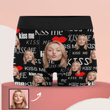 [Free Shipping in the US Super Fast]Custom Girlfriend Face With Kiss Me Text All Over Men's All Over Print Boxer Briefs Personalized Underwear