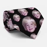 Custom Face Solid Color Background  Necktie Personalized Tie Creative Gift For Men