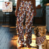Custom Face Seamless Pajama Pants and Pet Dog Bandana
