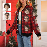 Custom Face Ugly Christmas Cardigan Ugly Sweater Photo Season's Greetings Gift For Family