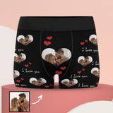 [Free Shipping in the US Super Fast]Custom Photo As Love Heart Shape I Love You Men's All Over Print Boxer Briefs Personalized Love Heart Underwear