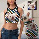 Personalized Women's Tank Top&Pet's Vest Custom Face Stripe Tank Top