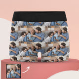 [Free Shipping in the US Super Fast]Custom Face Seamless Photo Men's All Over Print Boxer Briefs Personalized Photo Underwear