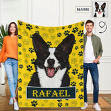 Personalized Dog Portrait Throw Blanket, Custom Blanket With Photo&Name, Custom Photo&Name Dog Ultra-Soft Micro Fleece Blanket, Customized Throw Blanket For Kids/Adults/Family, Souvenir, Gift