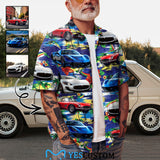 Custom Muscle Car Photo Hawaiian Shirt, Custom Up To 5 Photos, Gift For Car Lovers