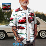 Custom Muscle Car Photo Hawaiian Shirt, Custom Up To 5 Photos, Gift For Car Lovers