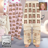 Flannel Pants for 2-15Y Kids-Custom Pet Photo Cute Capibara Pajama Pants 100% Soft Flannel For Winter