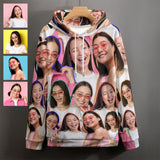 Custom Photo Outline Unisex Hoodie Personalized Photo Unisex Loose Pullover Hoodie