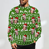 Promotion ends in 7 days-Custom Face Mens Ugly Christmas Sweater Personalized Face Sweatshirt