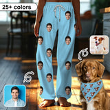 Custom Face Long Pajama Pants and Pet Dog Bandana