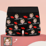 [Free Shipping in the US Super Fast]Custom Face Men's All Over Print Boxer Briefs Personalized I Love You Underwear