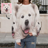 Custom Face All Over Women's Casual Long Sleeve Sweatshirts