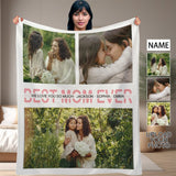 Custom Photo&Name Best Mom Ever Anti-pilling Flannel Blanket Personalized Mother's Day Blanket Gifts For Best Mom And Grandma