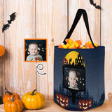 Custom Photo Castle Tree Halloween Trick or Treat Colorful Tote Bags (8.26