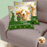 Custom Dog Photo Easter Day Throw Pillow Cover