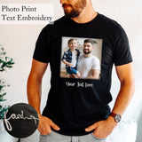 Custom Embroidery&Print T-Shirt Personalised Photo&Text T-shirt Gift for Father's Day