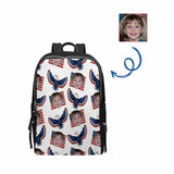 Custom Face American Flag Eagle School Bag