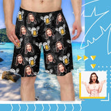 Custom Face Brewage Personalized Photo Men's Elastic Beach Shorts