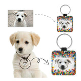 Custom Face Building Blocks Square Pet ID Tag