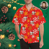 Custom Face Christmas Snowflake Men's Hawaiian Shirt Print Your Own Personalized Shirt for Him