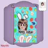 Custom Face Colorful Easter Eggs Garden Flag