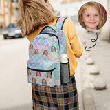 Custom Face Colorful Mermaid Children's Backpack