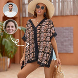 Custom Face Couple Women's Bikini Swimsuit Cover Up