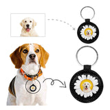 Custom Face Daisy Round Pet ID Tag