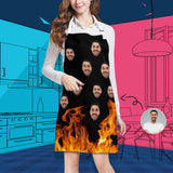 Custom Face Fire All Over Print Adjustable Apron