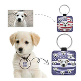 Custom Face Flag Square Pet ID Tag