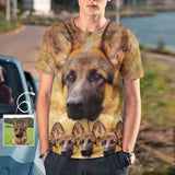 Custom Face Funny Dog Tee Put Your Dog on A Shirt Design Men's All Over Print T-shirt