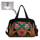 Custom Face Girl Glasses Tote And Cross-body Travel Bag