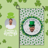 Custom Face Green Hat Flower Garden Flag