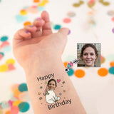 Custom Face Happy Birthday Unicorn Temporary Tattoo