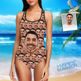 Custom Face Hold Face Selfie Women's Tank Top Bathing Swimsuit