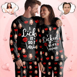 Custom Face I Licked Couple Matching Pajamas