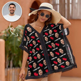 Custom Face I Love You Women's Bikini Swimsuit Cover Up