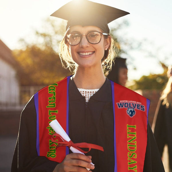 Custom Name&Logo Red Graduation Stoles Sash Class of 2024 Graduation G ...