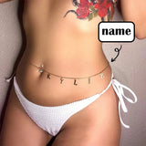 Custom Metal Letters Bikini Waist Chain Personalized Name Beach Body Chain