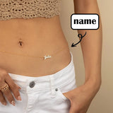 Custom Letters Bikini Thin Waist Chain Personalized Name Beach Body Chain