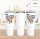 Custom Name Hands 40oz Stainless Steel Travel Tumbler with Handle and Straw Lid Large Capacity Car Cup Father's Day Gifts