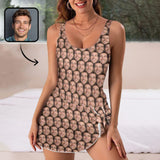 Custom Face Seamless Women's One Piece Skirted Swimsuit