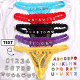 Personality Cute Sexy Custom Name Letter Women Lace Panties G String Briefs Mesh Thong Low Waist Intimates Gift(DHL is not supported)