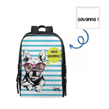 Custom Text Pet Face School Bag