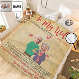 Personalized To My Wife Fleece Blanket Custom Husband Name Photo Gifts